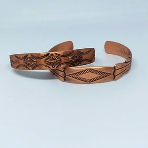 Copper Bracelets Cuffs Native Southwest